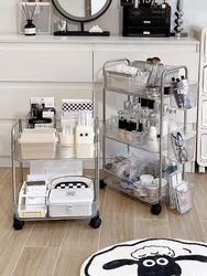 HORolling-Chariot Utilitaire de Stockage de Cosmétiques, Unité de Mise en Place Mobile pour la Cuisine et le Bureau