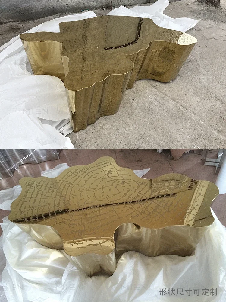 Creative special-shaped tree root coffee table imitation stump growth ring