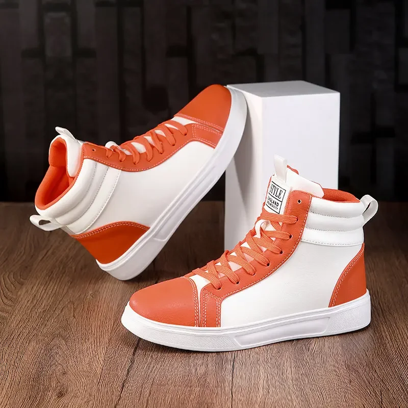 

Autumn Winter Couples Casual Sneaker For Women Men Plus Size 46 Sport Shoes Women High-Top Platform Leather Skateboard Shoes Men