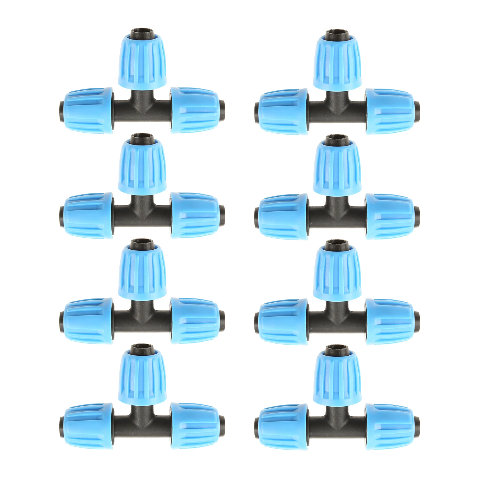 8pcs Irrigation Drip Tee Joint 16mm (1/2 Inch) PE Hoses (OD 15.7mm.ID Is 13.7mm) Anti Drop Tee for Irrigation Pipe Fittings