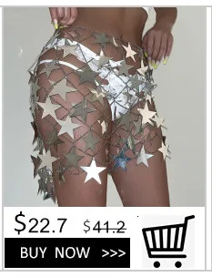 Ingesight. z einzigartige Big Star Pailletten Quaste Mini Top und Rock Frauen sexy Bikini Taille Kette Körpers chmuck Festival Rave Outfit – Detail 6