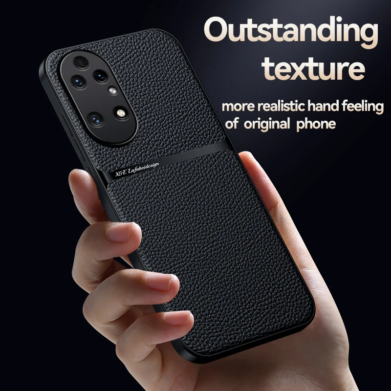 For Huawei P50 Pro Case Leather Car Magnetic Holder Phone Cases for Huawei P50 P 50 P50Pro Soft TPU Frame Shockproof Back Cover