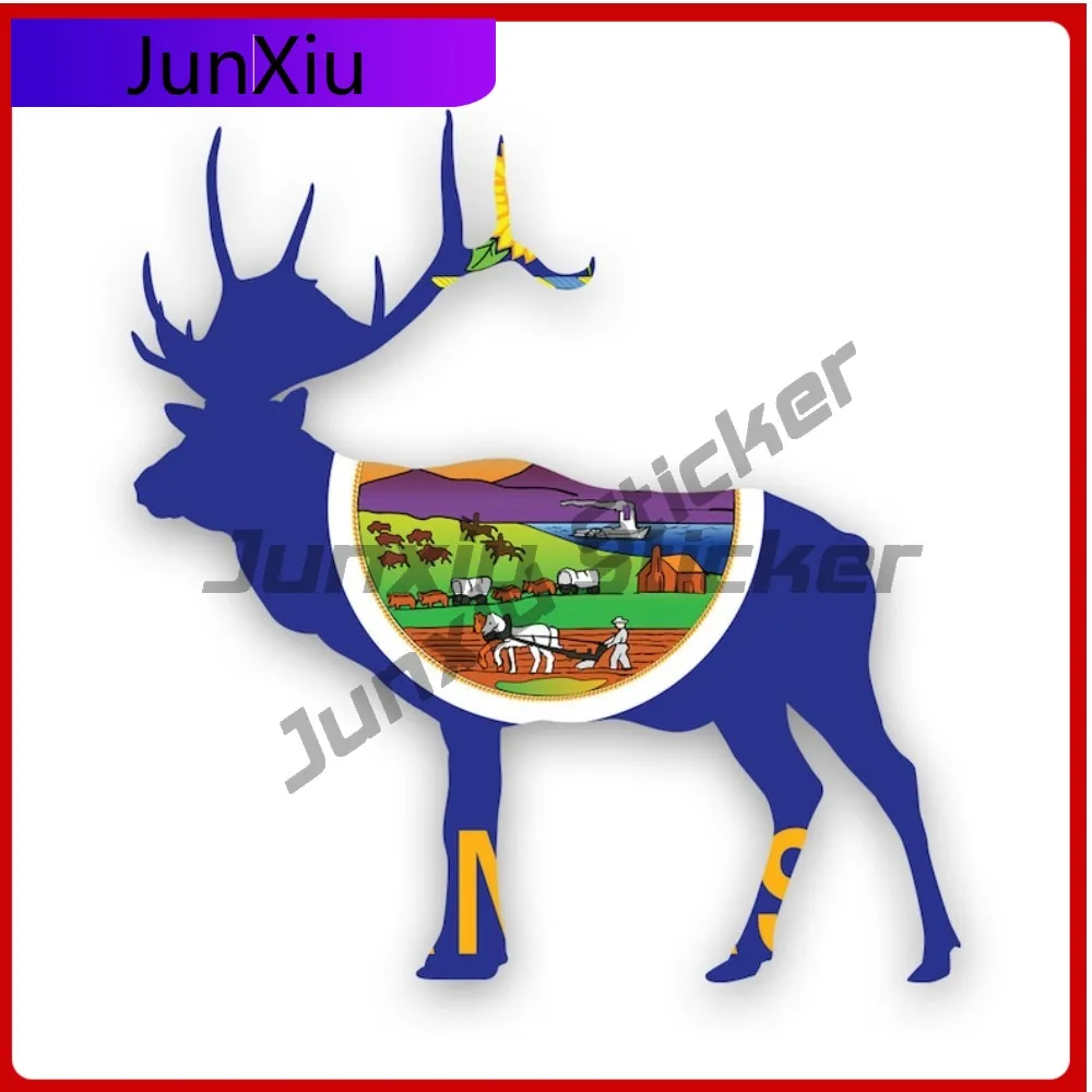 

Wild Kansas Deer Shaped Flag Sticker Uv Protected Decalsks Stag Hunter Hunting Archery Antlers Outdoors Explore Cartoon