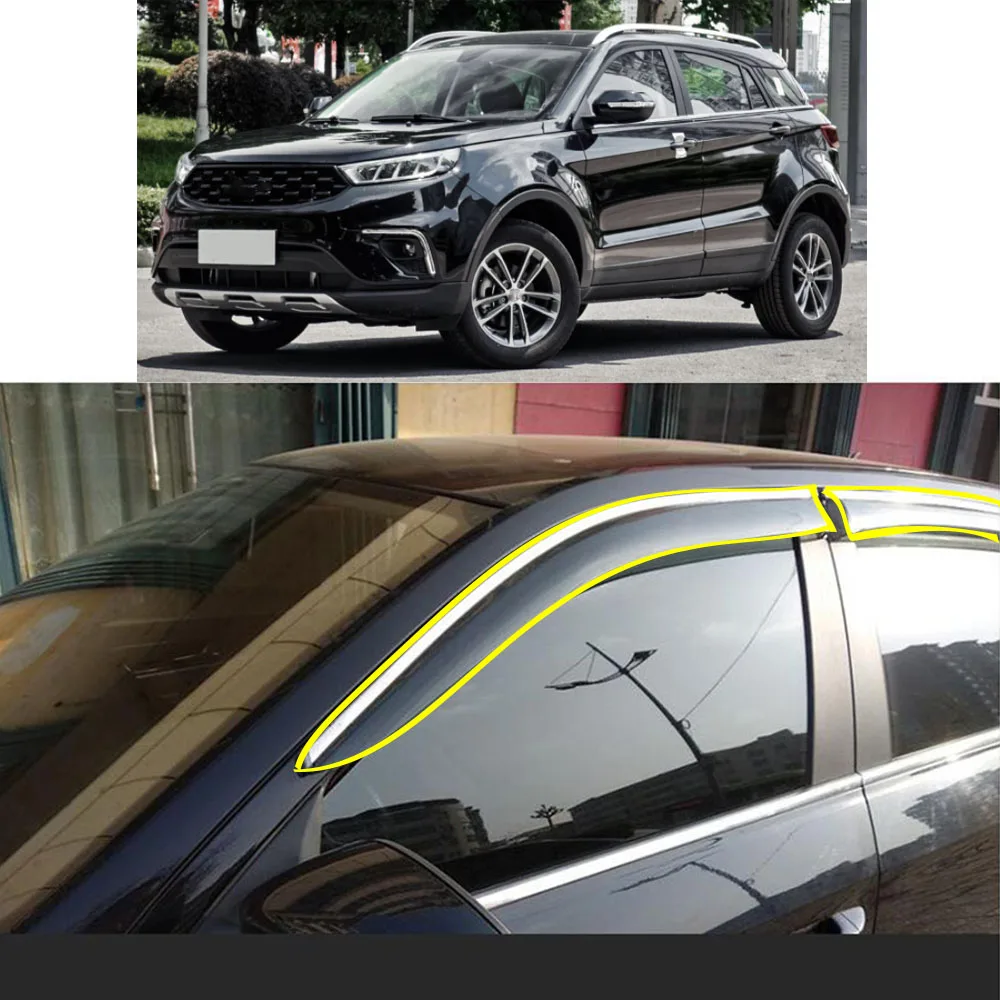 

Car Body Styling Sticker Plastic Window Glass Wind Visor Rain/Sun Guard Vent Parts For Ford Territory 2019 2020 2021 2022