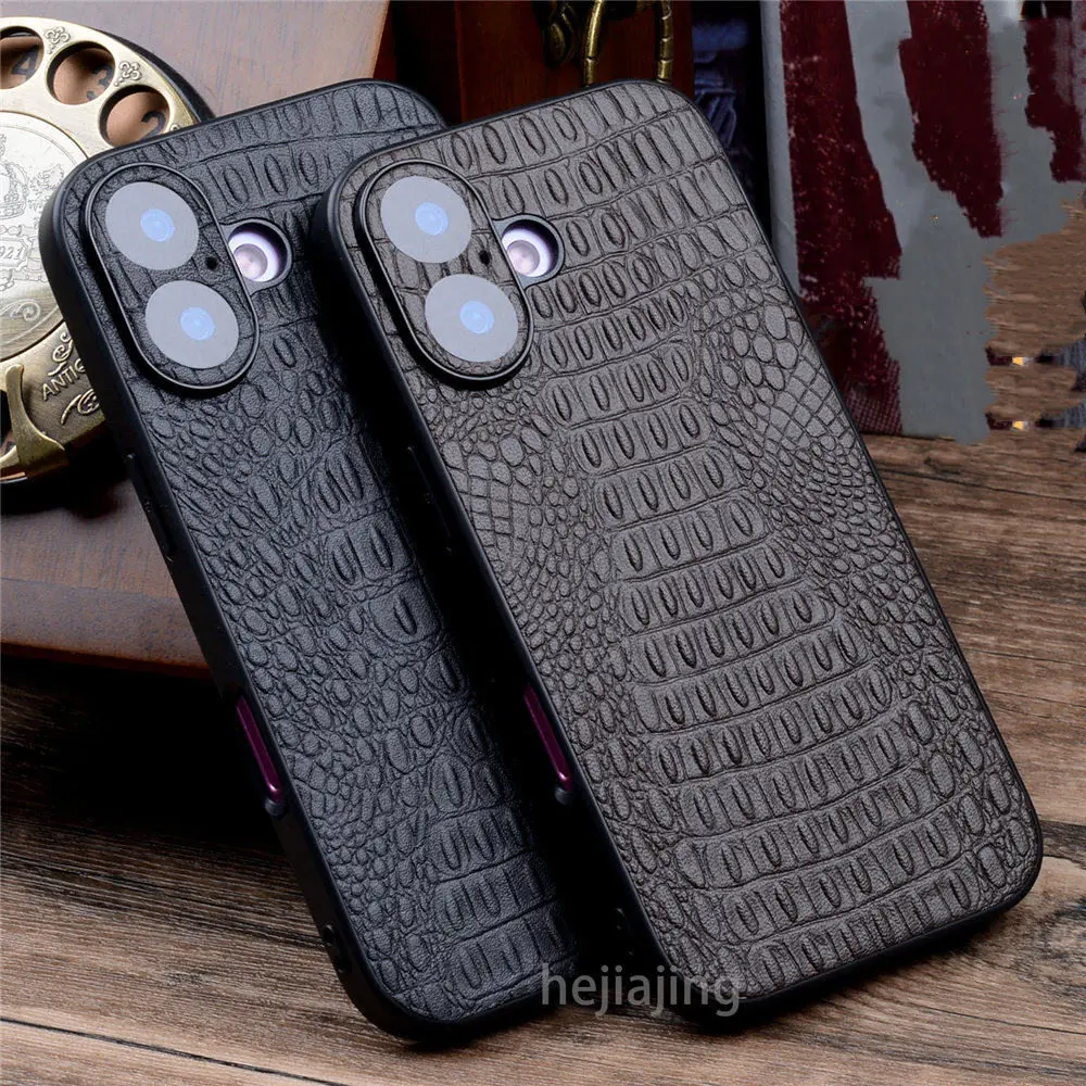 

Genuine Cowhide Leather Crocodile Case for iPhone 17 17 Pro Max Air Business Back Cover