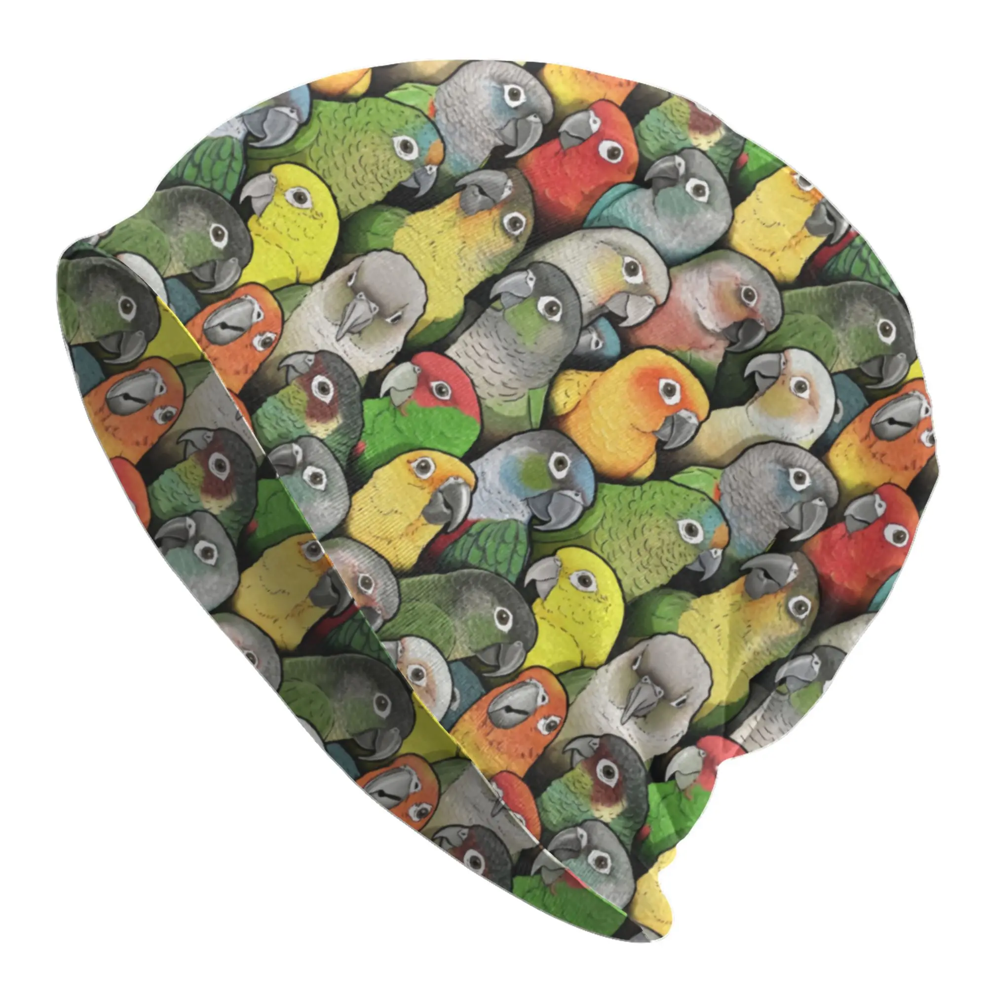 Colour of Conure Birds Cute Parrot Skullies Beanies Caps For Men Women Unisex Streetwear Winter Warm Knit Hat Adult  Bonnet Hats