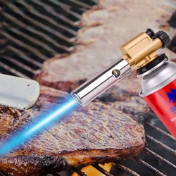 Metal Flame Gun Butane Burner Welding Gas Torch Lighter Outdoor Camping BBQ Heating Ignition Flamethrower Butane Gas Burner