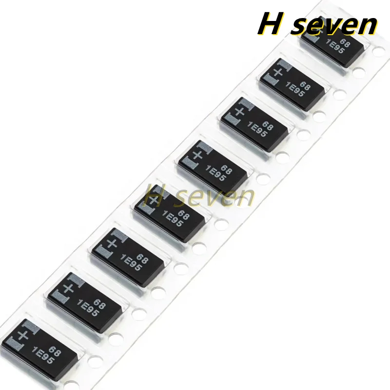 10pcs 7343 D Type Low ESR 25TQC68MYF 25V 68uF SMD Polymer Tantalum Capacitor