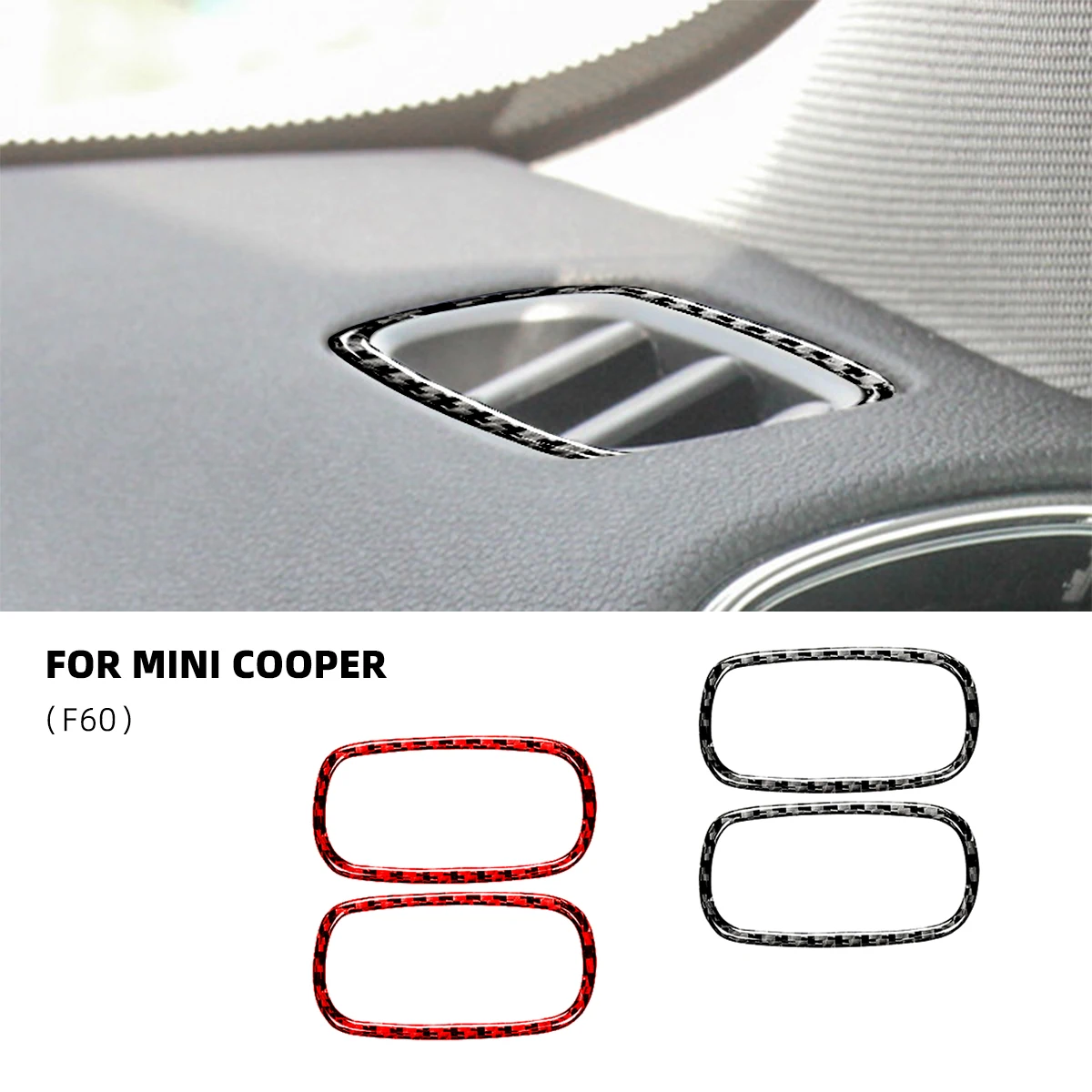 

Carbon Fiber Car Dashboard Air Outlet Vent Frame Car Sticker for Mini Cooper F60 Countryman Accesorios Para Auto Car Accessories