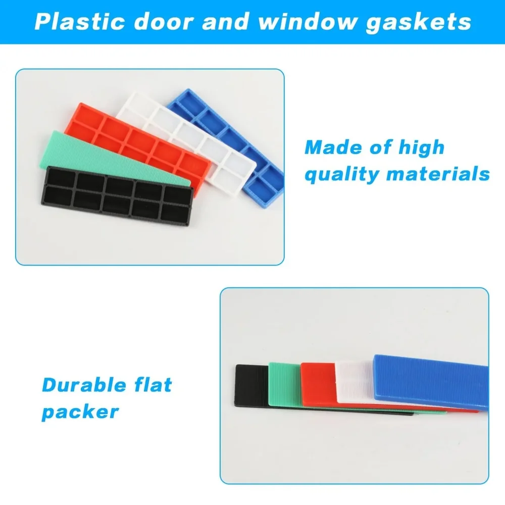 72 قطعة من الحشوات البلاستيكية (100 × 28 مم) - 6 مقاسات لتزجيج وتباعد الباب/النافذة