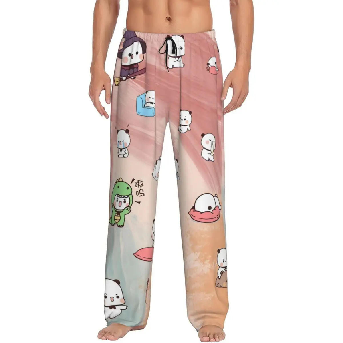 

Custom Bubu Dudu Pajama Pants Men's Animation Lounge Sleep Stretch Sleepwear Bottoms with Pockets