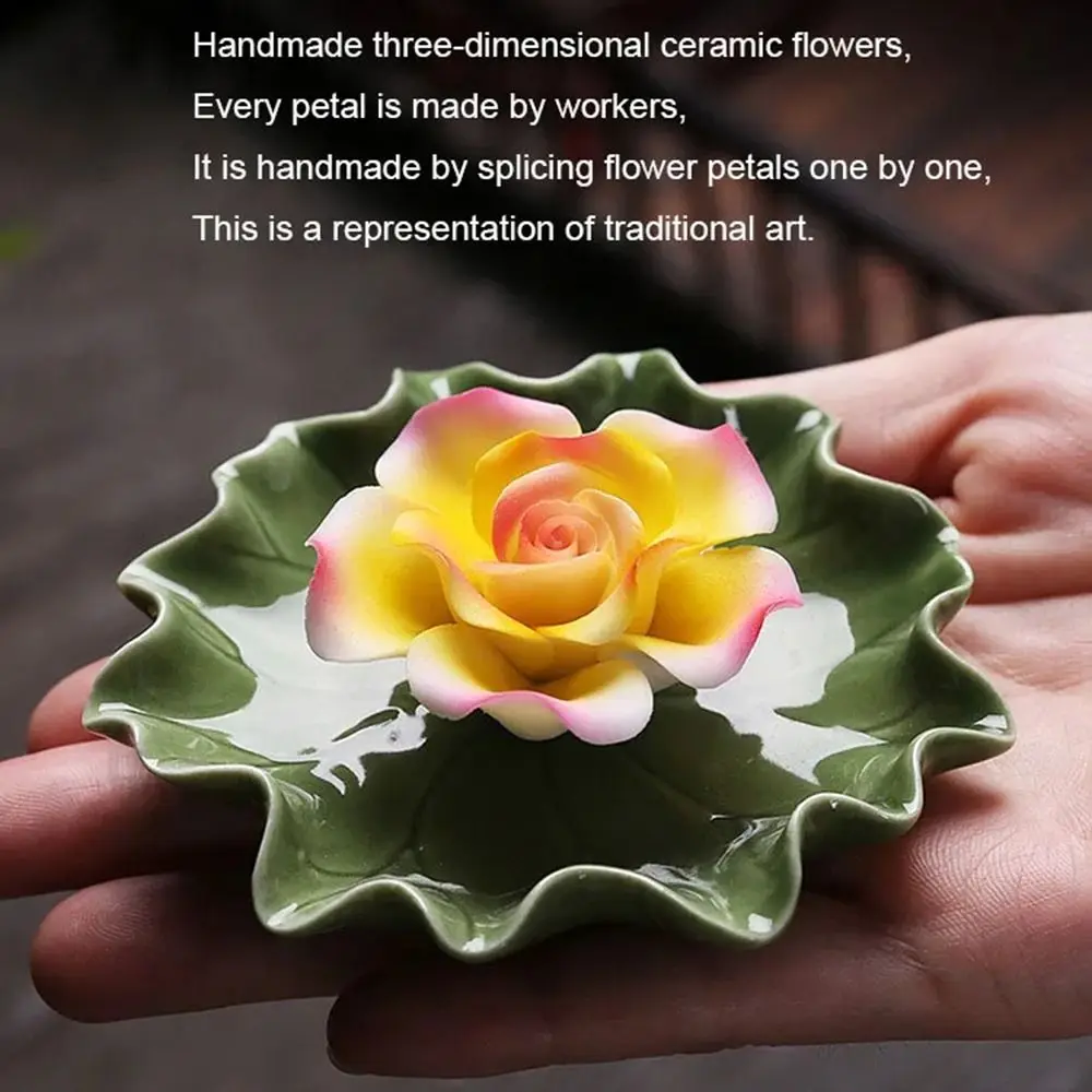 Handicraft Ceramic Incense Insert Holder Flower Statue Heat-resistant Aromatherapy Burner Anti-slip Ornaments