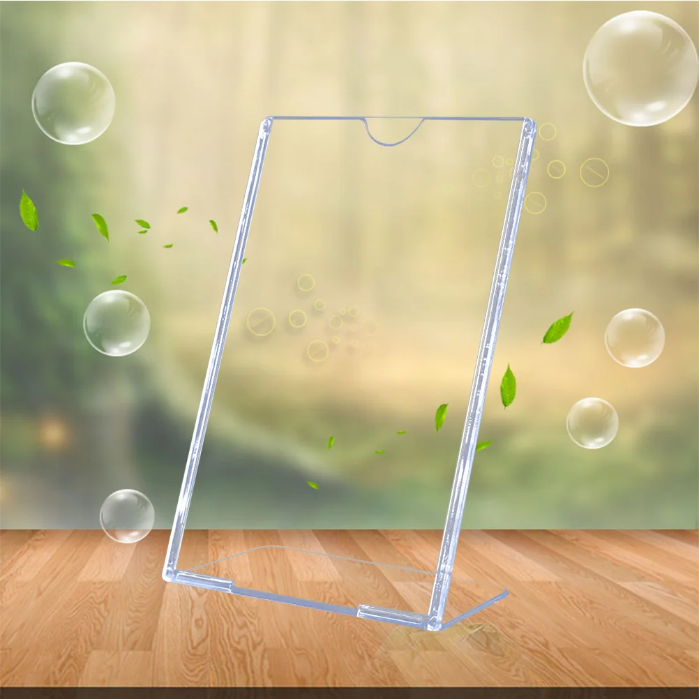 

5Pcs L Shape Slanted Acrylic Sign Holders Desktop Photo Paper Menu Display Stand L Shape Display Stand Acrylic Sign Holders