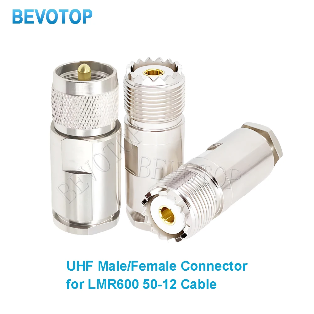 1PCS PL259 SO239 M SL16 UHF Male/Female Clamp Solder For CNT600 LMR600 12D-FB SYWV50-12 Cable Brass RF Coaxial Connector