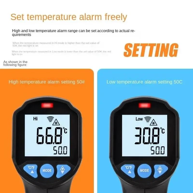 AN380 Infrared Thermometer Industrial High-precision Temperature Measuring Gun Oil Temperature Gun Kitchen Baking