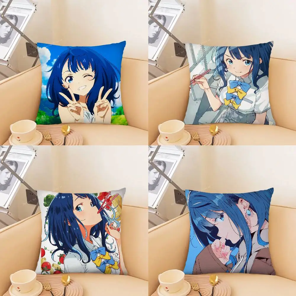 Anna Yanami Animation Too Many Losing Heroines Pillow Case Fashion Square Pillowcase Bedroom Sofa Room Ins Decoration Leisure
