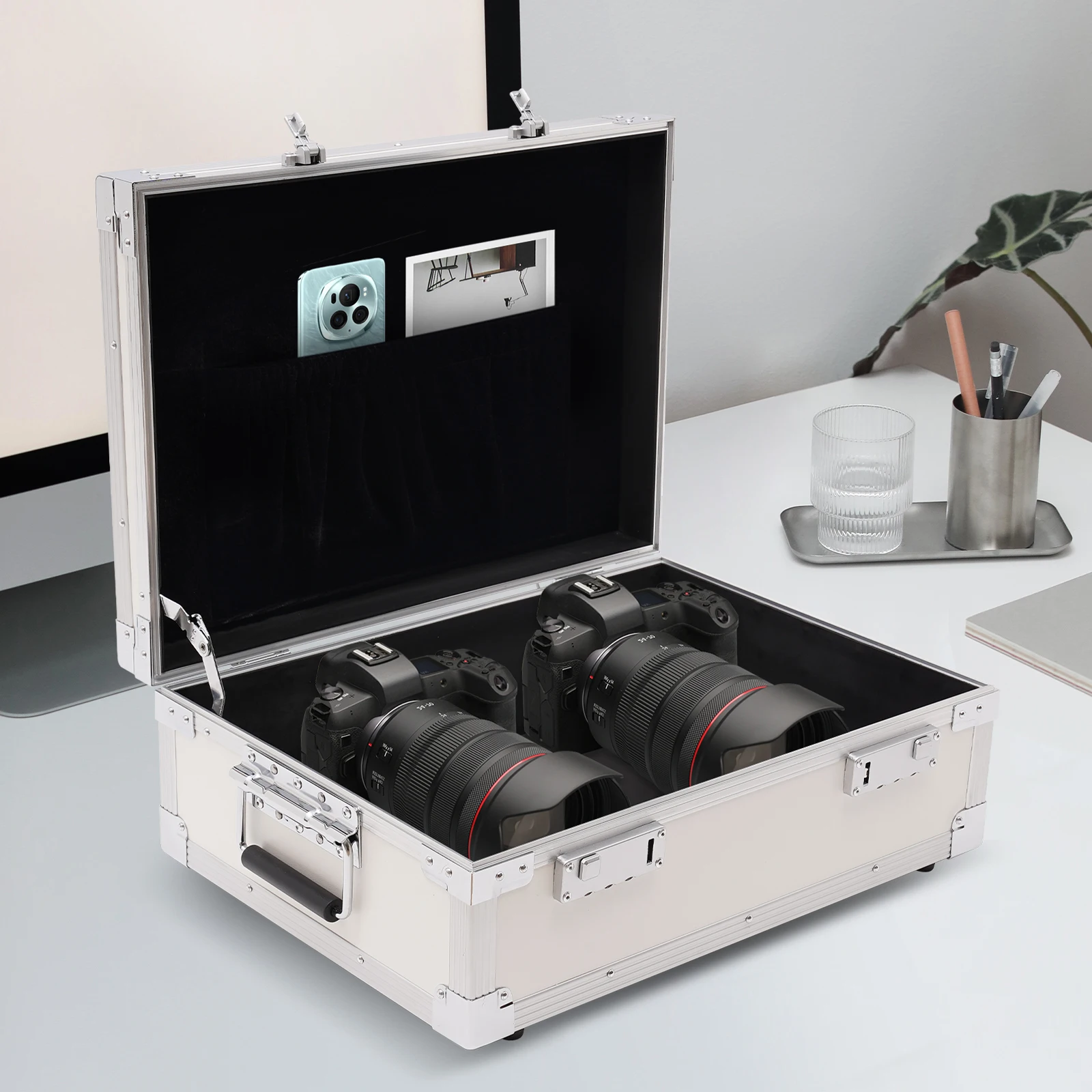 Skrzynka do przechowywania z zamkiem szyfrowym, teczka, sejf na przedmioty osobiste, pieniądze, laptop