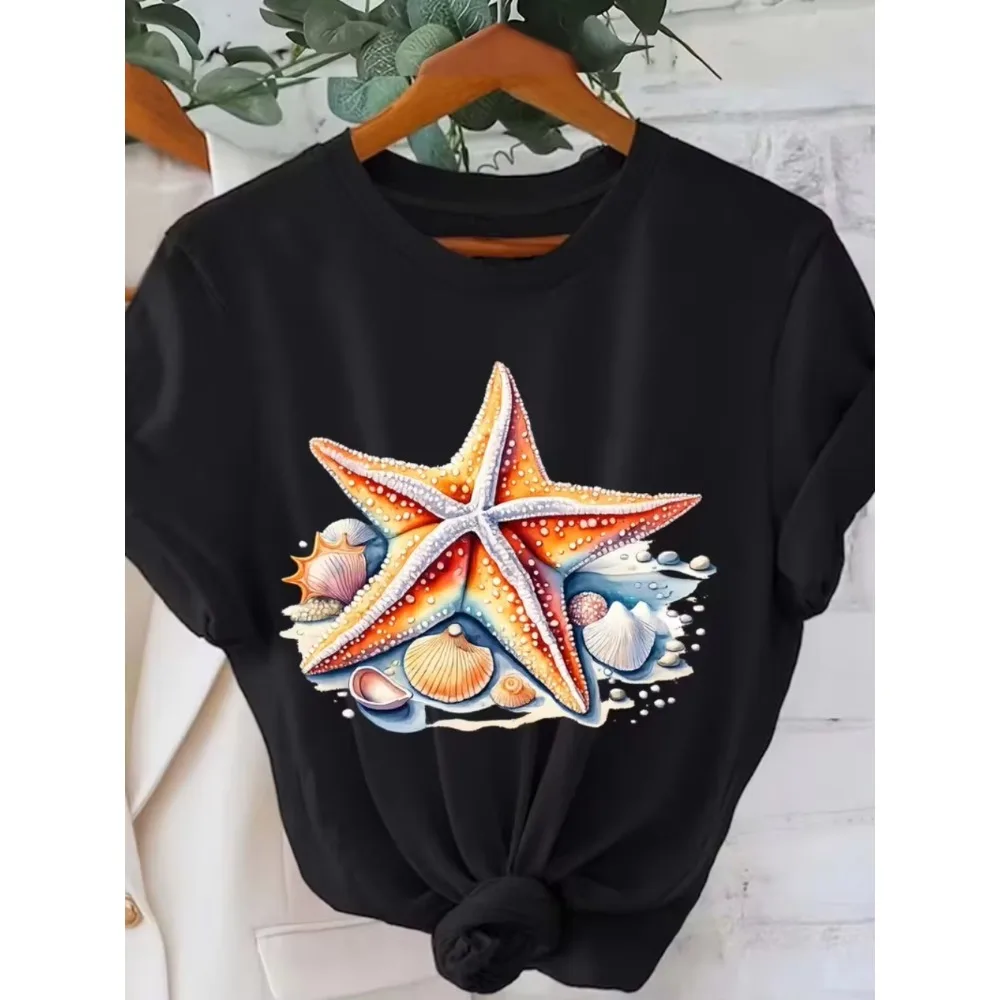 Men Women T-shirt with Mediterranean La Dolce Vita Food Collage Print Casual Crew Neck Short Sleeve, Italian Summer Vacation Tee