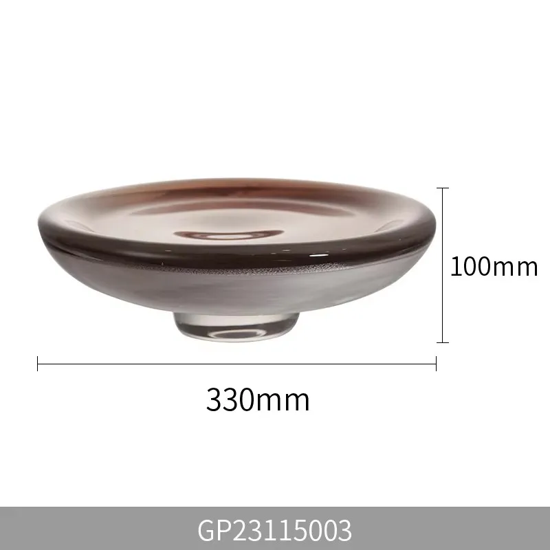 Color three-layer cylindrical frame glass double-layer fruit plate set fruit plate