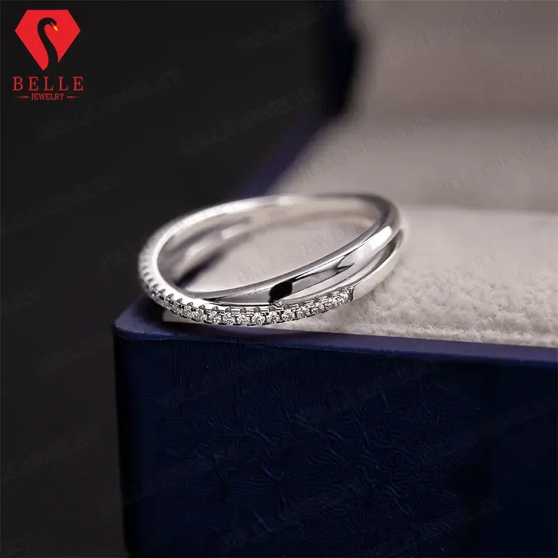 Moissanite Wedding Engagement Ring Cross Style D Color Women 925 Silver Soild 18K 14K 10K Moissanite White Gold Bridal Set Ring