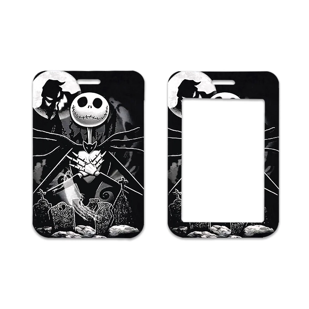 W The Nightmare Before Christmas ID Badge Holder Lanyards Pendant Door Card Holders Neck Strap Jack Skell Keychain Credential