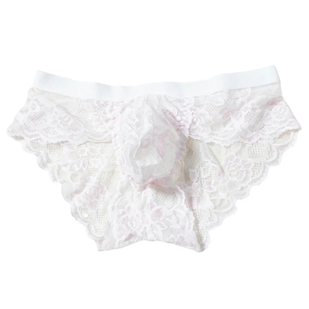 

Sensual Men's Lace Underwear Transparent Breathable Briefs Comfortable Waistband Intimate Lingerie For Men