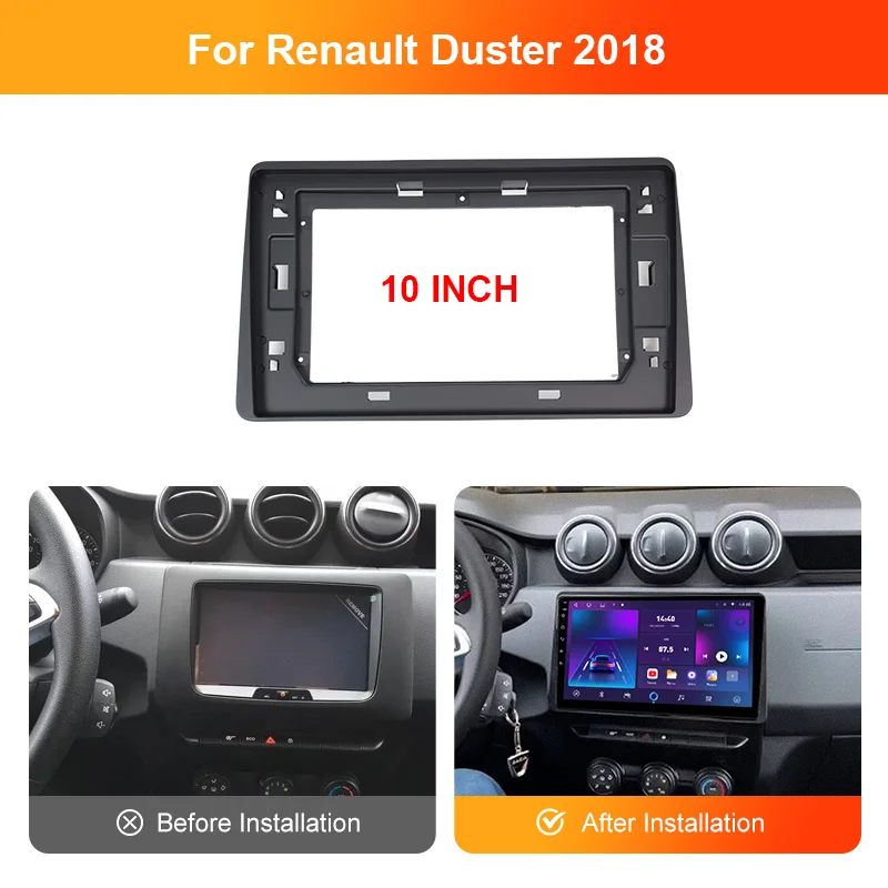 Picture 4: For RENAULT DUSTER 2012-2018 9/10.1 inch Car Radio Android MP5 Player Casing Panel Frame Fascia Stereo Dash Cover