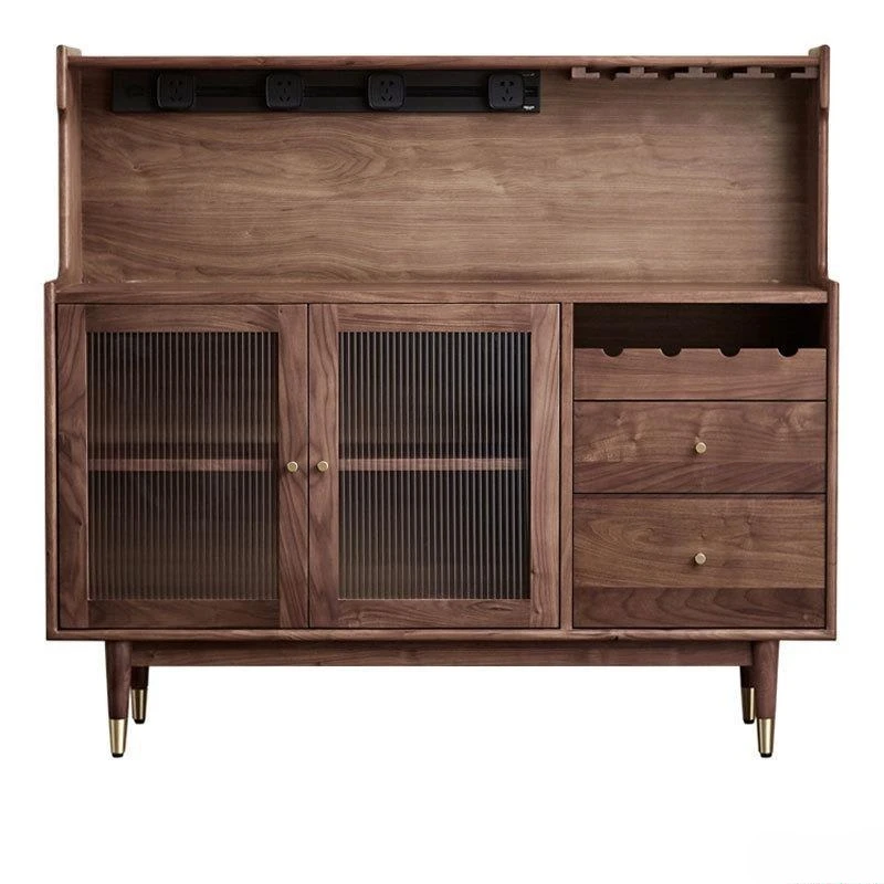 

Black walnut solid wood side cabinet storage locker