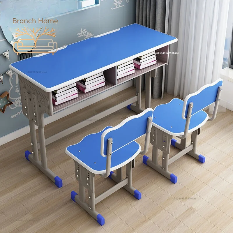 Adjustable Plastic School Student Desk and Chair Modern Design Style Classroom Workshop Bedroom Use