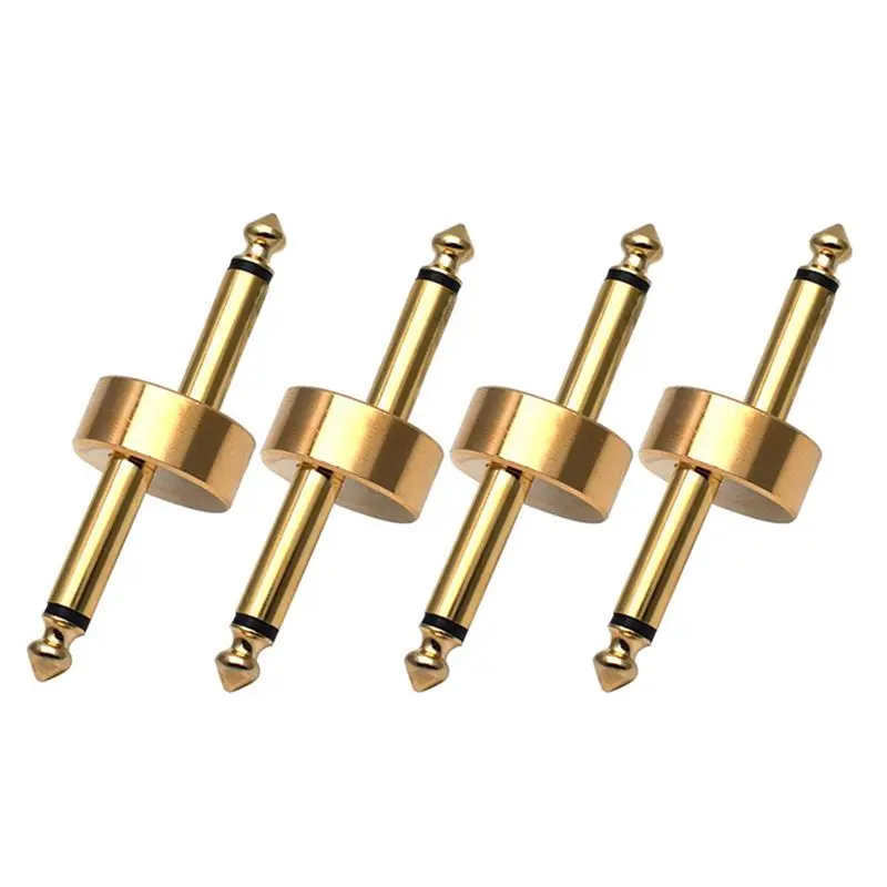 

AEF5-4 Pcs Guitar Effect Pedal Jack Connector Plug Metal Solder Connection Coupler Crank Jumper Patch