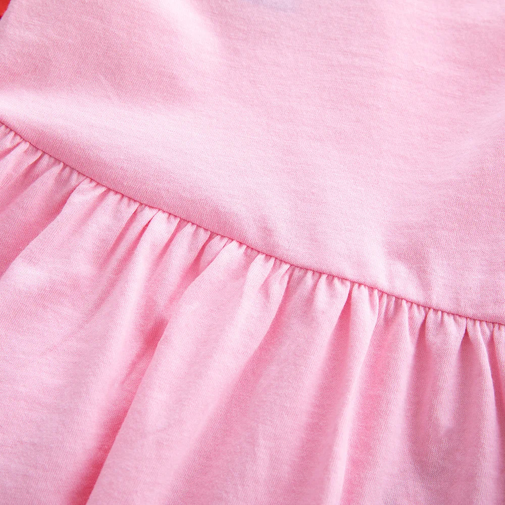 Langärmliges Einhornkleid für Mädchen, Herbststickerei, zwei Taschen, Regenbogenärmel, 81035 – Detail 21