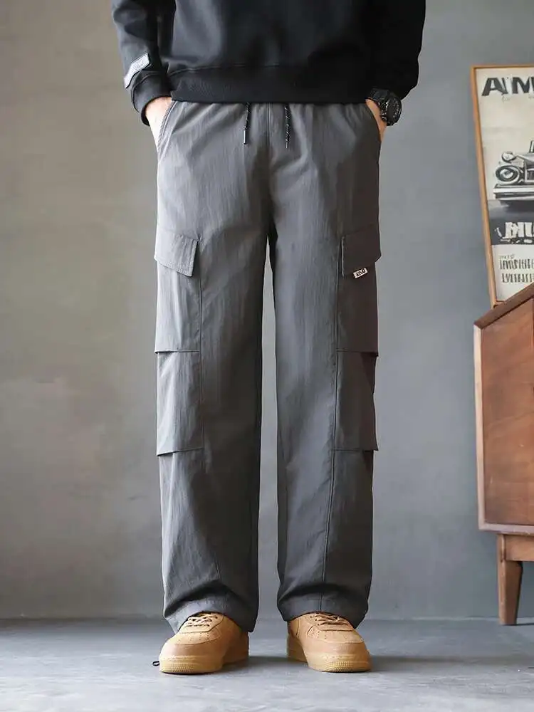 

10XL мужские прямые брюки-карго 2025 размера плюс 9XL 8XL уличная одежда с эластичной резинкой на талии широкие брюки свободные повседневные брюки для мужчин