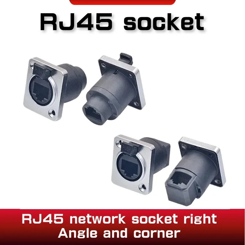 RJ45 waterproof connector plug,D type panel mount socket  ip65 Ethernet connectors