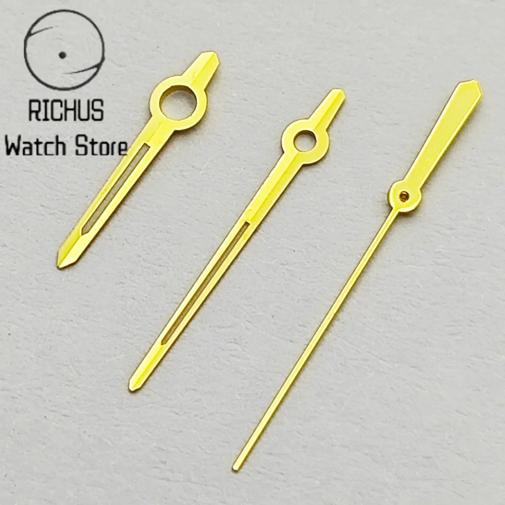 Wskazówki zegarka RICHUS NH35 srebrno-złoto-niebieskie zielone świecące pasujące do mechanizmu automatycznego NH35 NH36 akcesoria