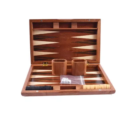 Wooden Backgammon Set Educational Tabletop Game Chess and Card Competitive Toy