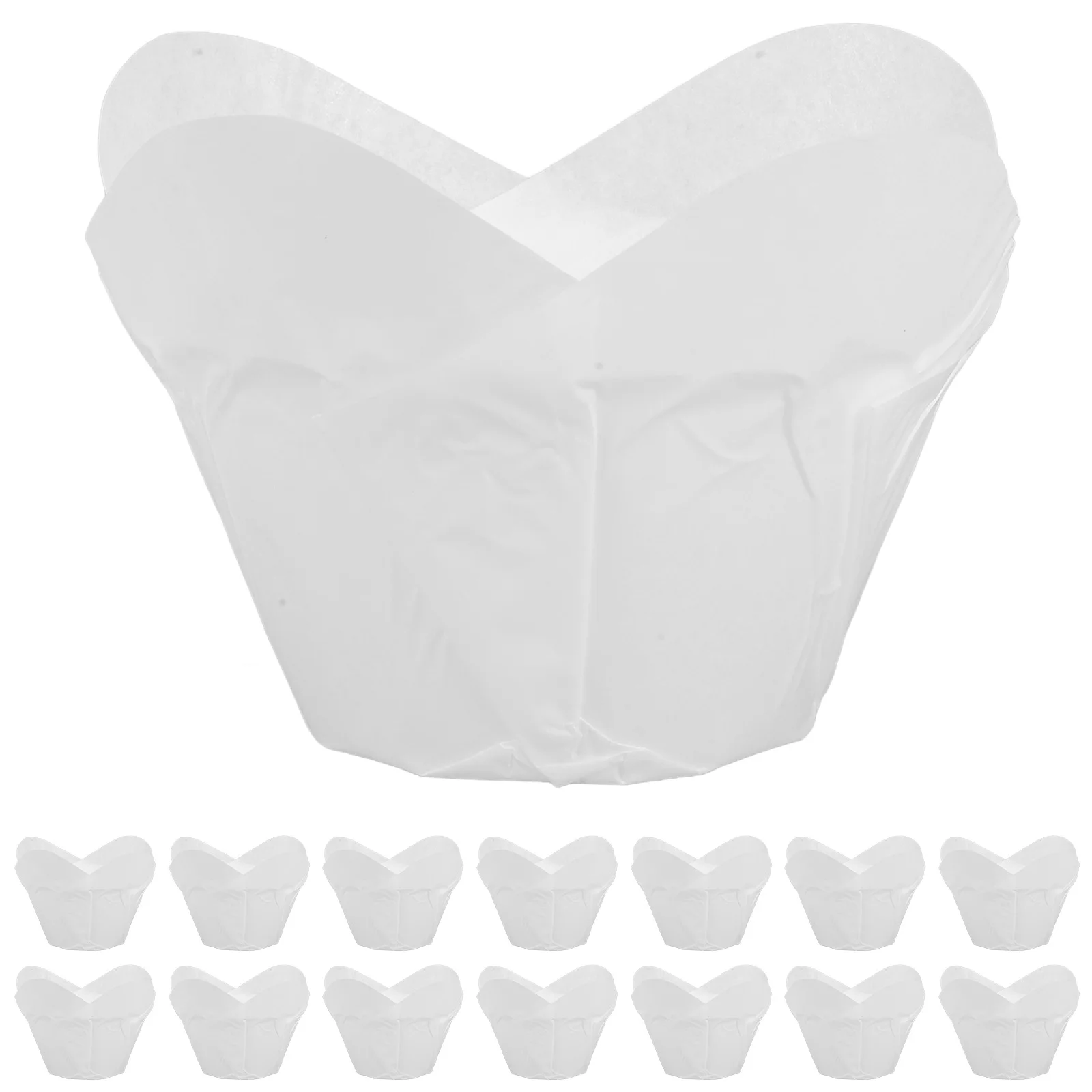

100 Pcs Baking Cup Lotus Paper Cupcake Liners Tulip Cups Muffin Style Greaseproof