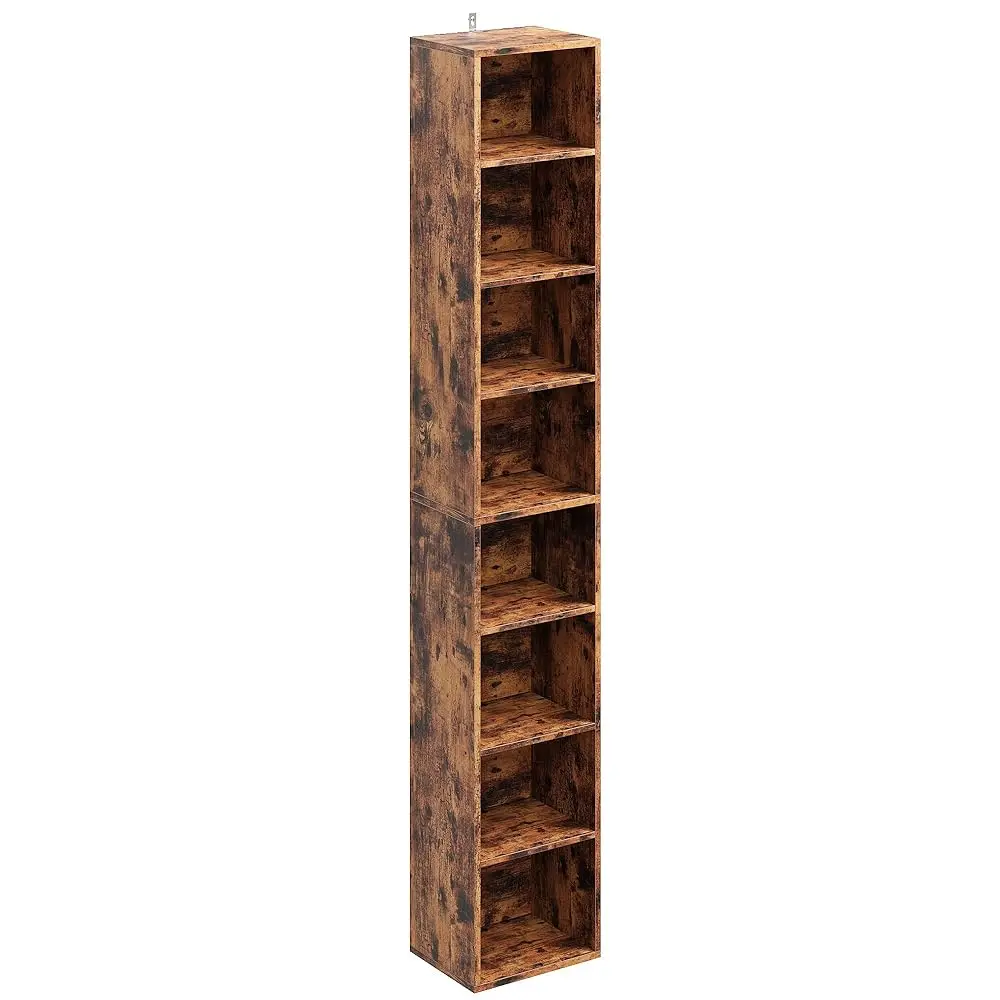 

Tall Narrow Bookshelf 8 Tiers, Compact Corner Bookcase, Easy To Match For Living Room, Office, Study, Bedroom