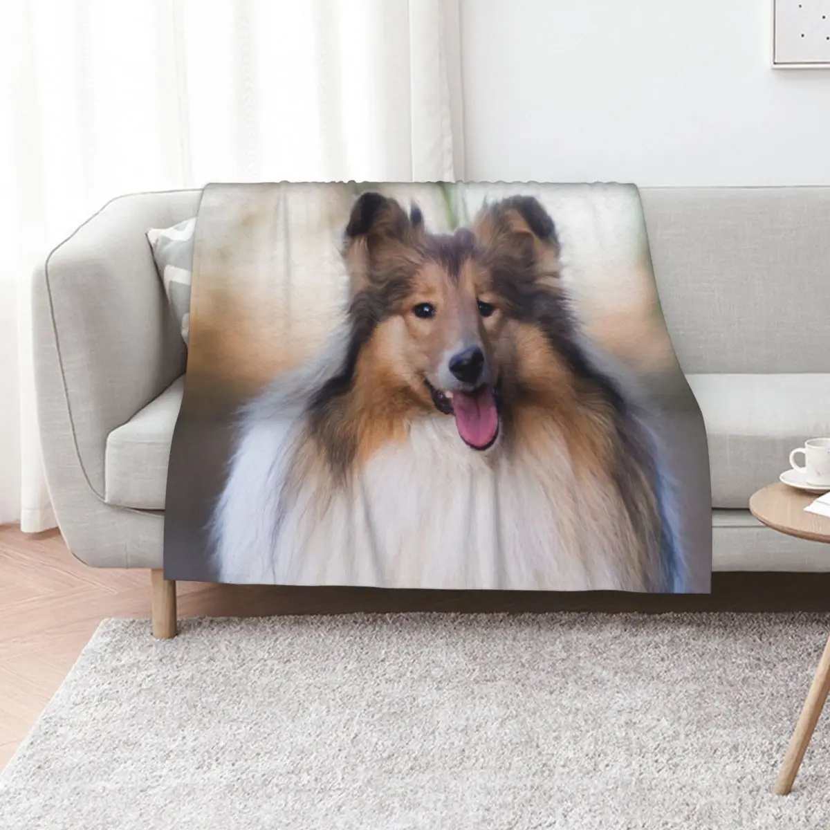 

Rough Coated Collie Photo Throw Blanket Beautifuls Decorative Throw warm for winter Sofa Quilt Blankets