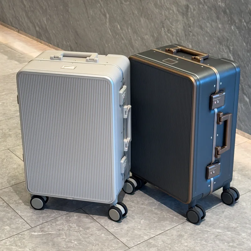 Sturdy Aluminium Frame Suitcase 28 inch Large Size Drop-resistant Trolley Case Business Luggage 20 inch Boarding Box TSA lock