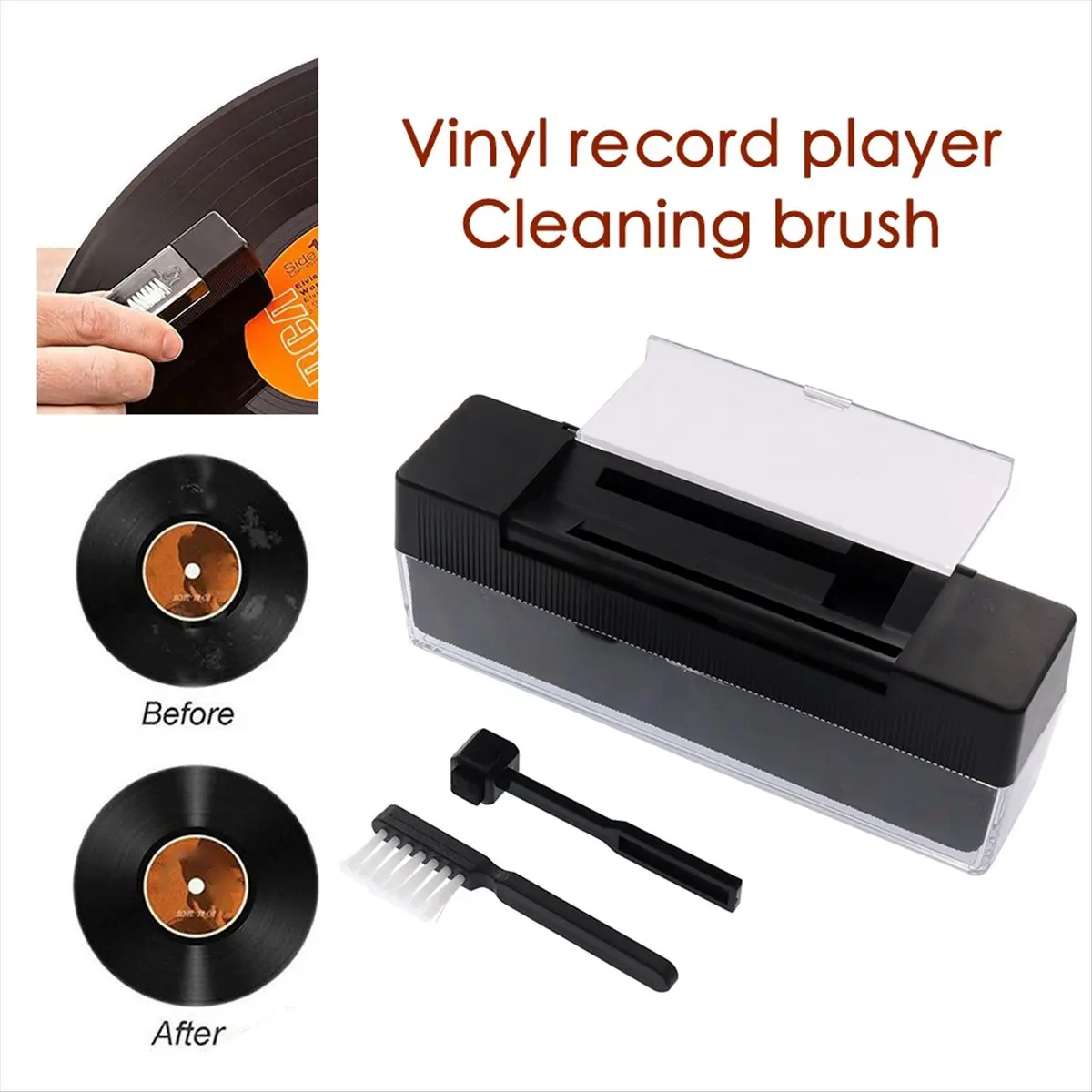 Fashion 1 Set Anti Static Vinyl Record Cleaner Residues Remover Cleaner for Phonograph Turntable LP Vinyl Records Cleaning Kit