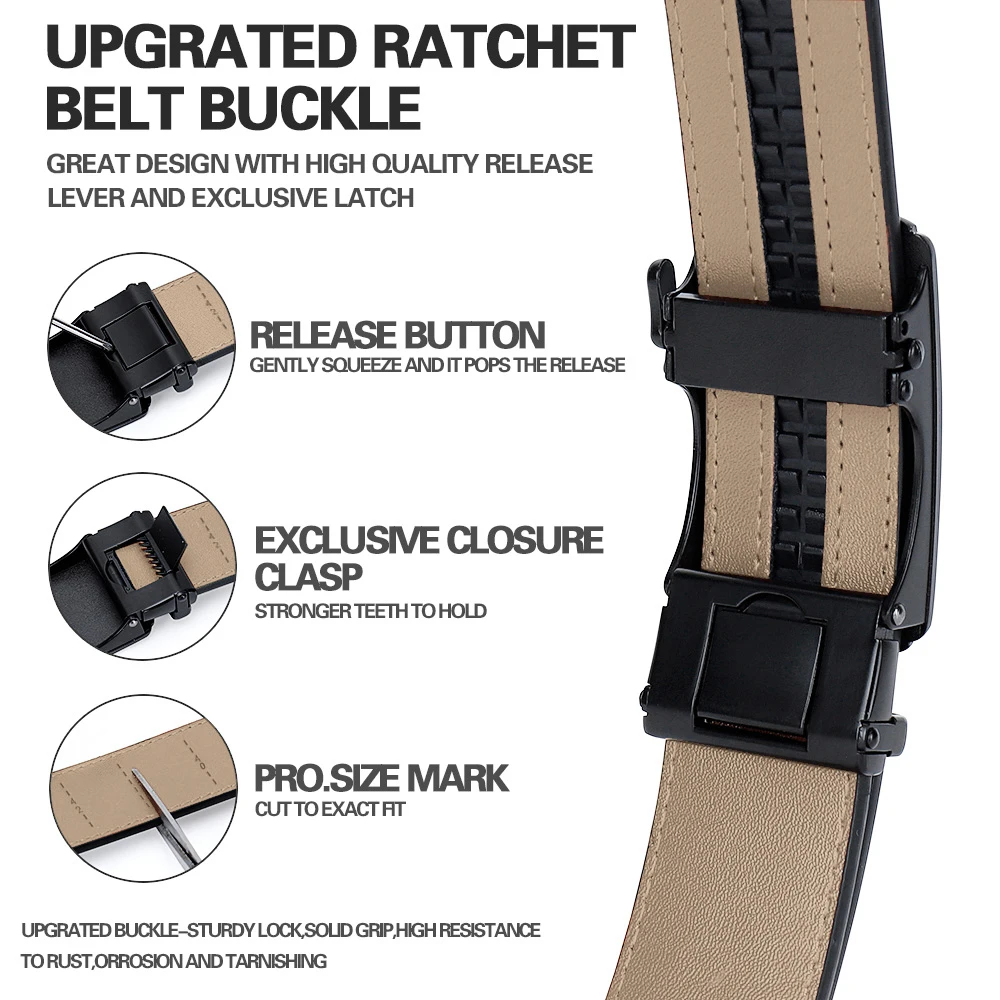 DOOPAI New Mens Belt Hollow Automatic Mens Belt Genuine Leather Luxury Belt  For Men Belt Male Strap Male Metal Automatic Buckle