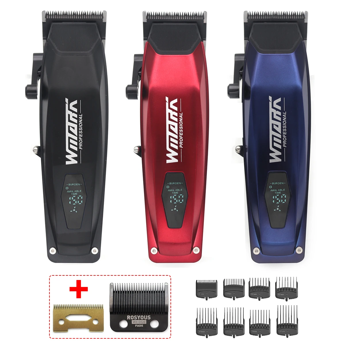 WMARK NG-125 Professional Hair Clipper for Men LCD Display Ceramic Blades Type C-USB Port Hair Cutting Machine Hair Trimmer