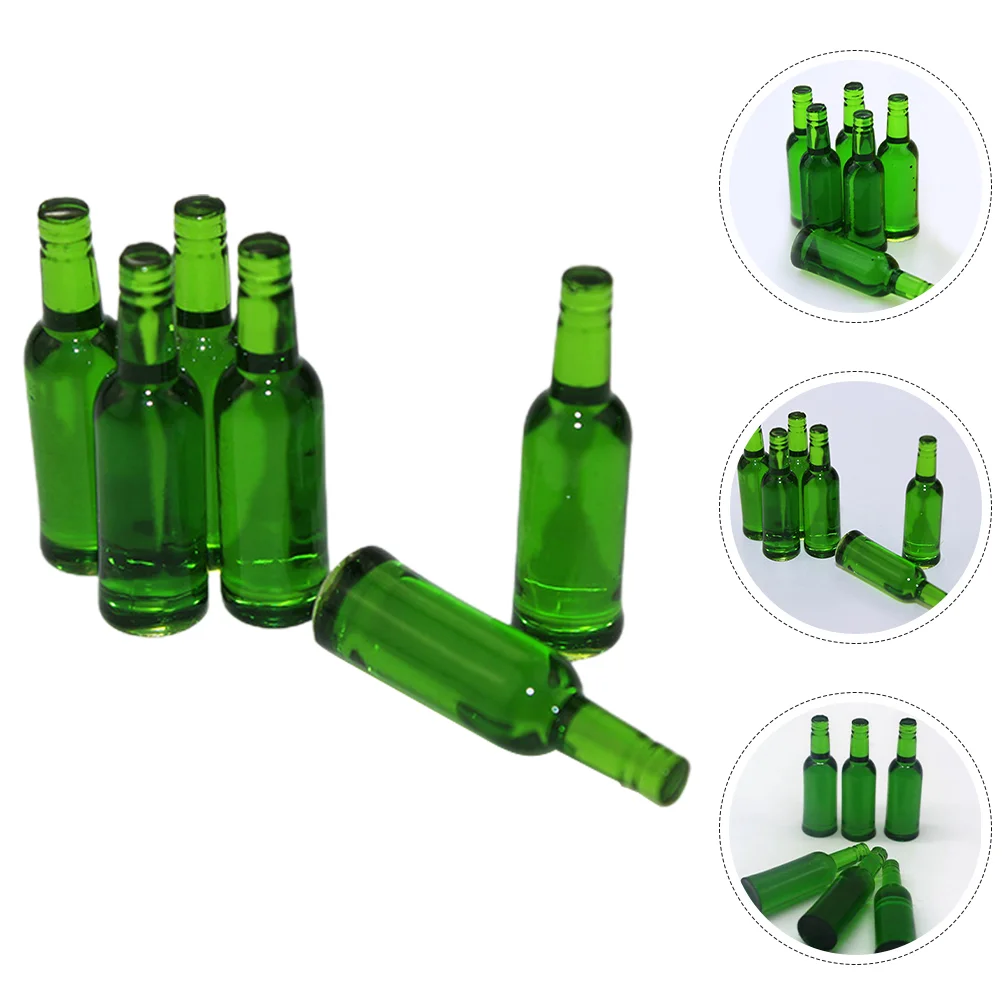 

6pcs Miniature Dollhouse Beer Bottle Mini Beer Bottles Models Realistic Beer Bottles simulate beer bottles