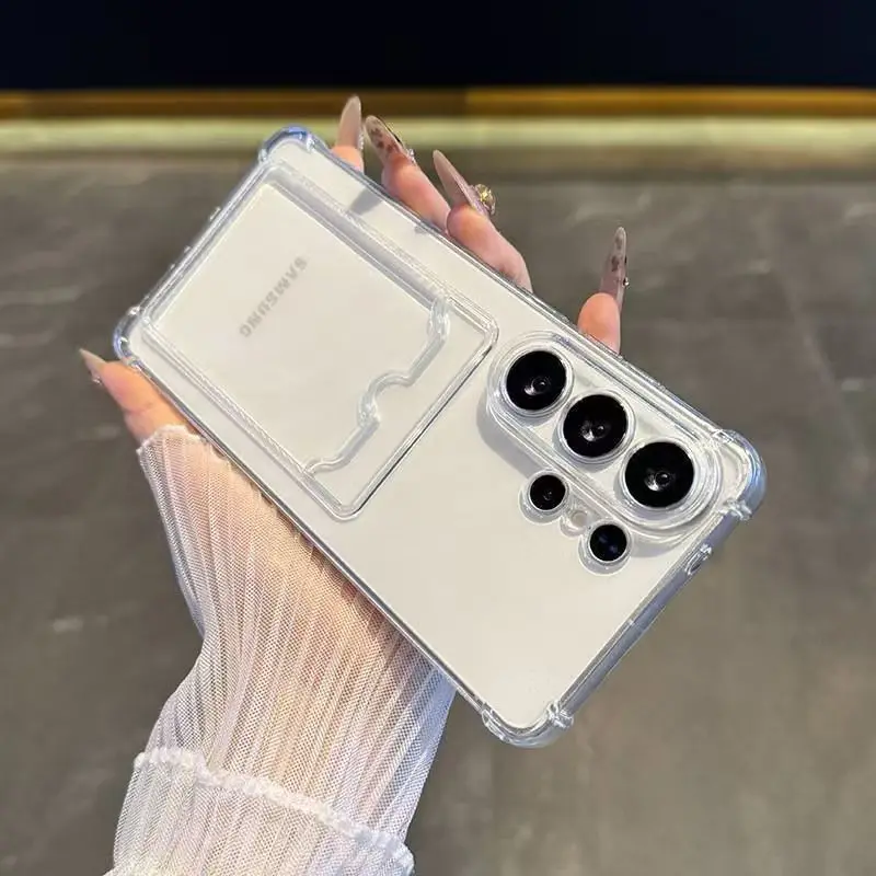 Für Samsung Galaxy S26 S25 S24 S23 S22 S21 Ultra Plus S20 FE Edge Stoßfeste Klare Handyhülle mit Kartenfach – Detail 3