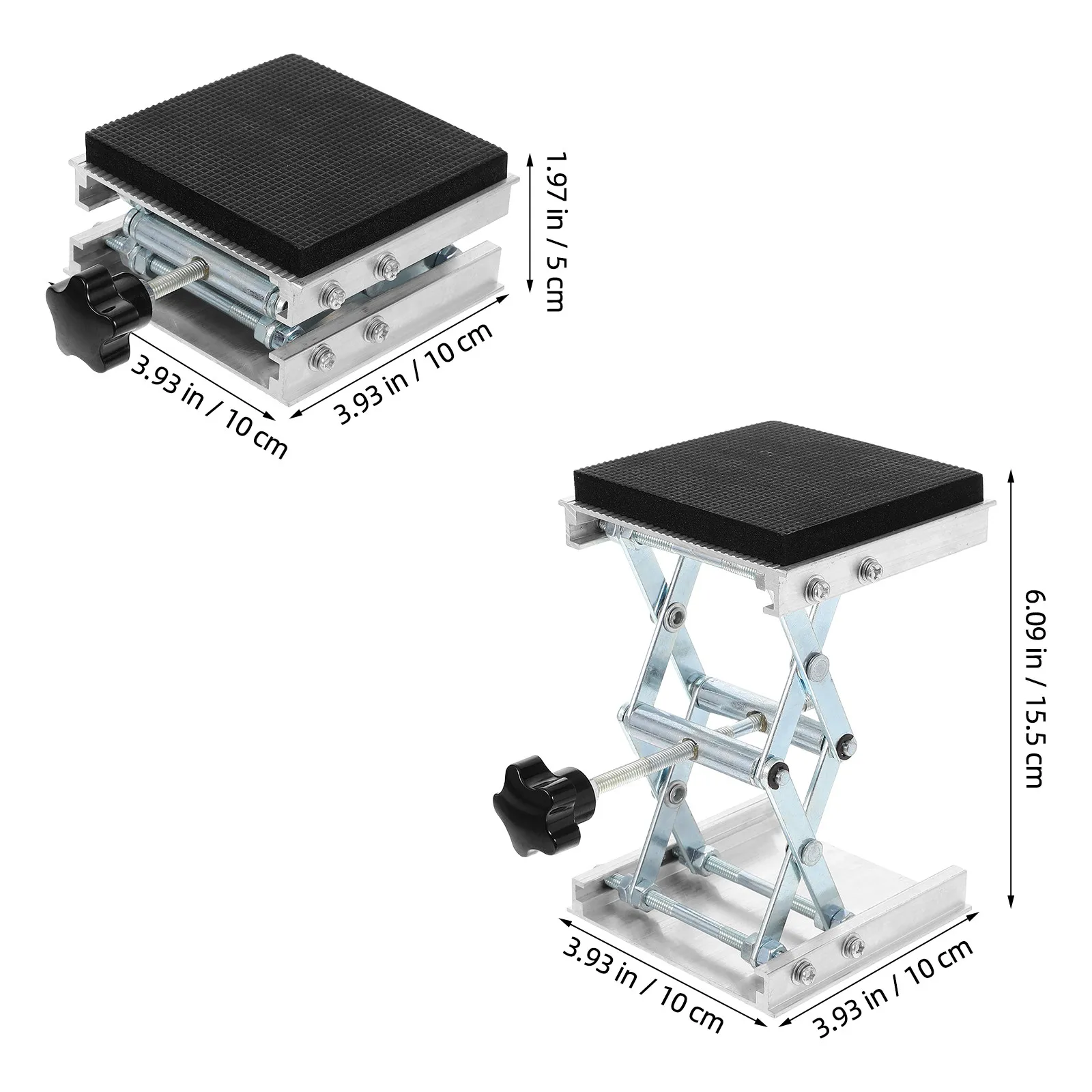 Laboratory Scissor Lift Table 4X4 Inch Stainless Steel Platform 60-155Mm Height 5Kg Load For Lab Equipment Lifting Support Rack view 5