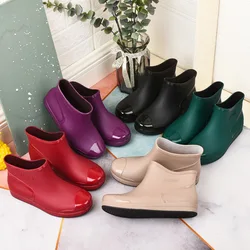 2023Fashion Women's Rain Boots Short Tube Non-slip Thickened Water Boots Warm Overshoes Comfortable Wear-resistant Boots