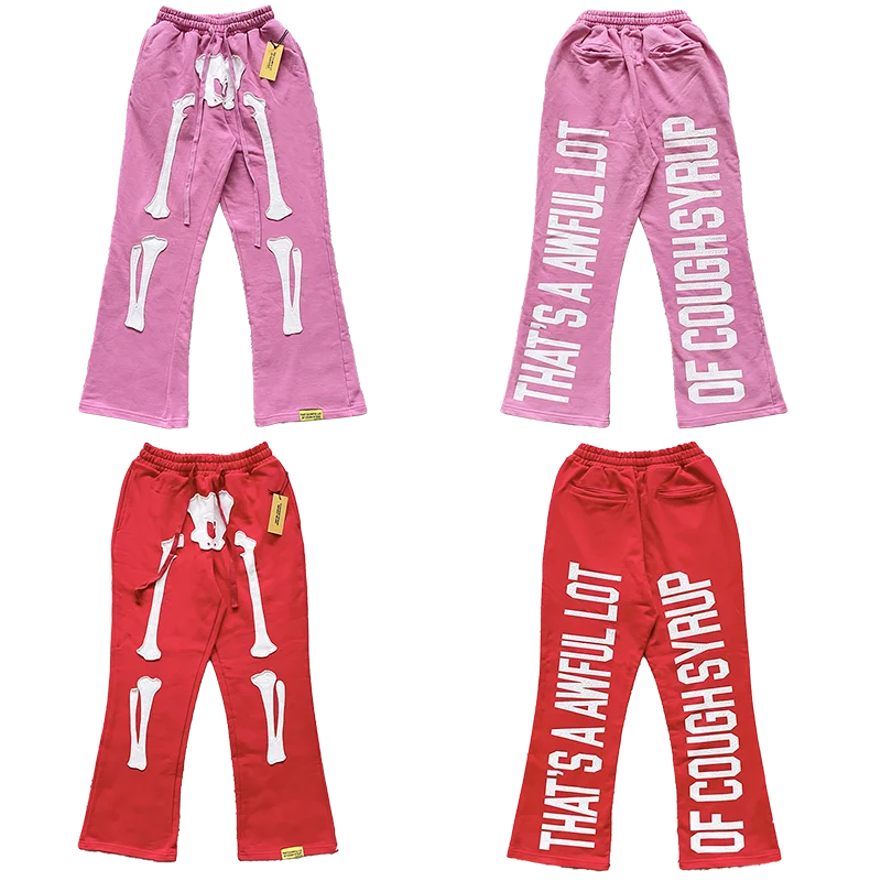 

Мужские повседневные хлопковые брюки с вышивкой скелета и принтом, свободные широкие брюки, удобные брюки для отдыха и путешествий