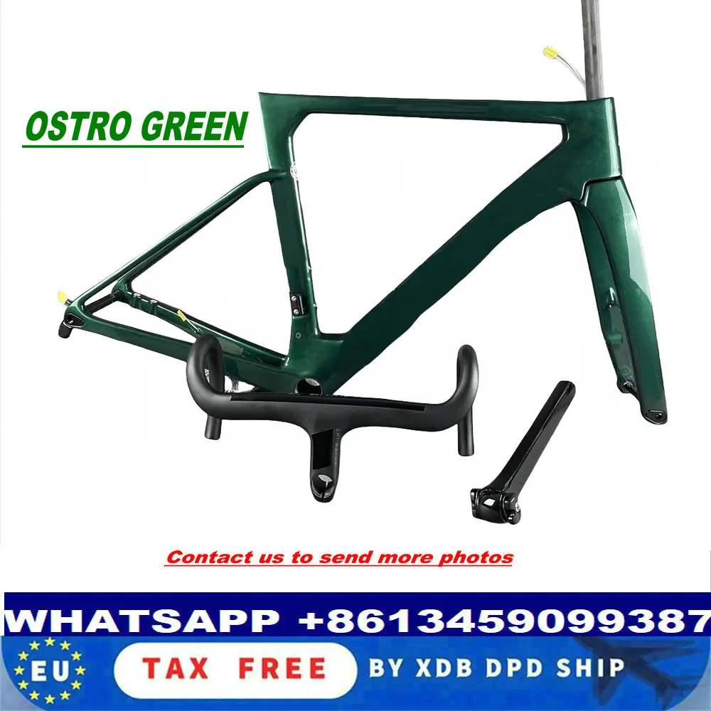 T1000 Ostro vam Frame Green DI2 Carbon Road Bicycle Frameset Glossy/Matte and handlebar 16 COLORS