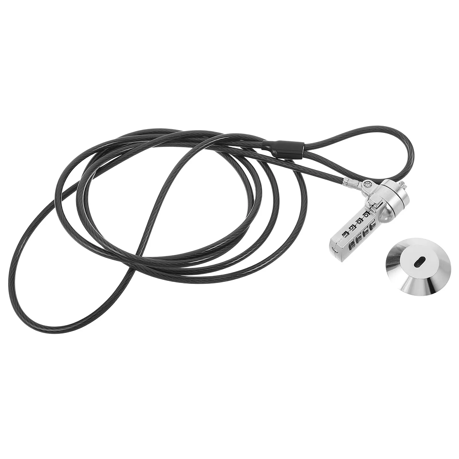 1Set Laptop Security Lock Combination 4-Digit Resettable Anti-Theft Keyless Computer Cable Lock for Notebook Office Travel