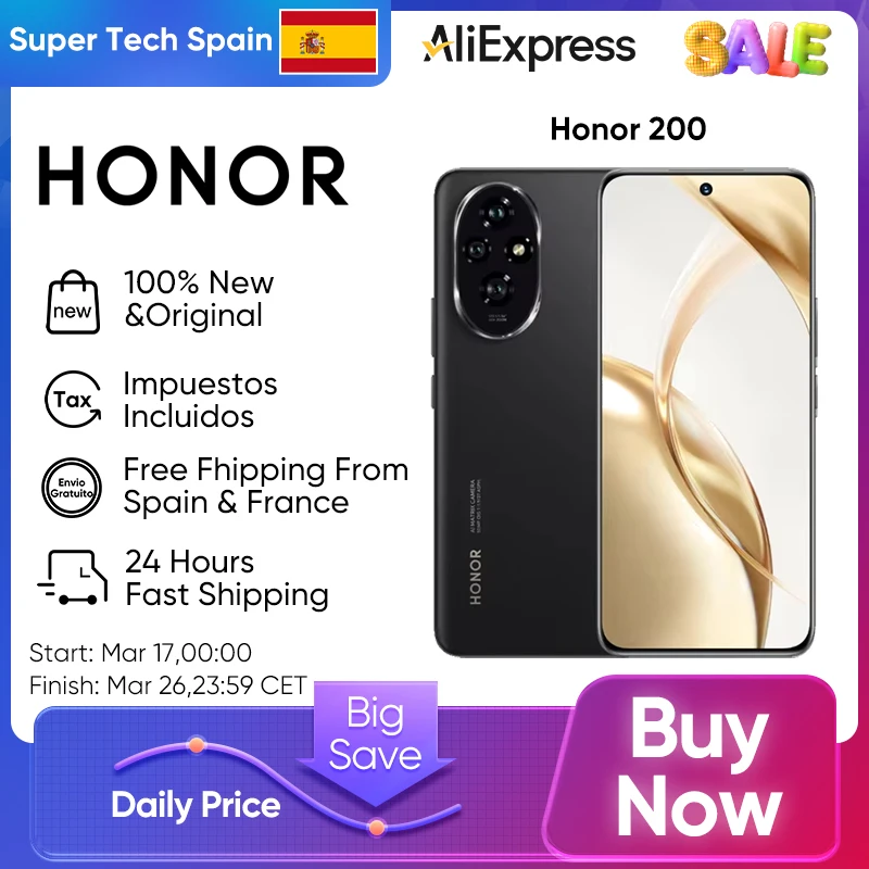 Global Version HONOR 200 5G Smartphone Snapdragon 7 Gen 3 Android 14 6.7'' AMOLED Display 5200mAh Battery Phone